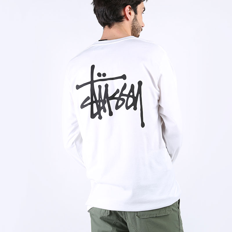   лонгслив Stussy Basic LS Tee 1994500-white - цена, описание, фото 3